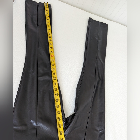 Abercrombie & Fitch Skinny Ultra High Rise Vegan Black Leather Slit Pants, sz 24 - Picture 13 of 16